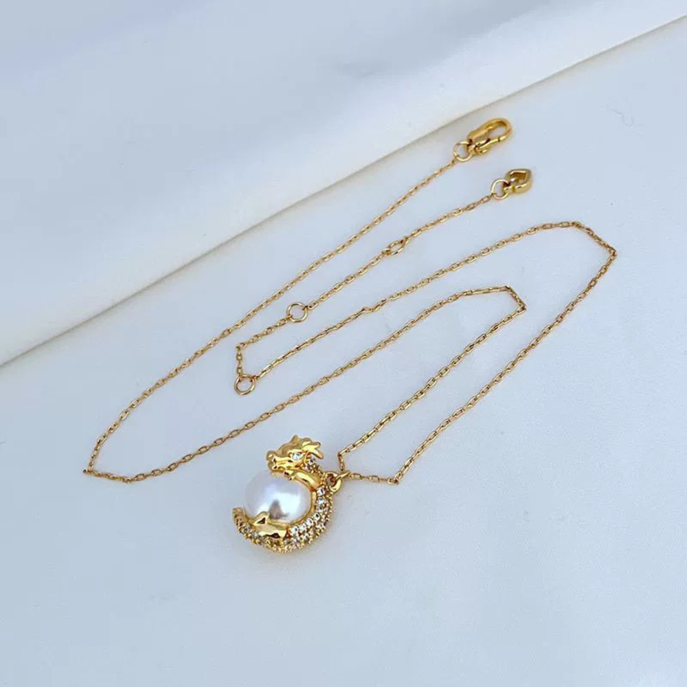 Kendra Scott Chinese Zircon Pearl Dragon Motif Necklace